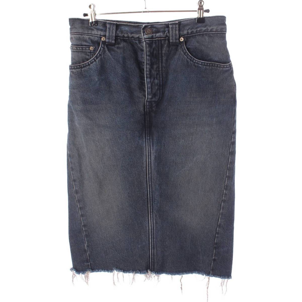 [Balenciaga] Balenciaga Cotton Denim Pants Skirt Culottes 675235 Navy 34 [Used] [Authenticated and Guaranteed Authentic] 204335