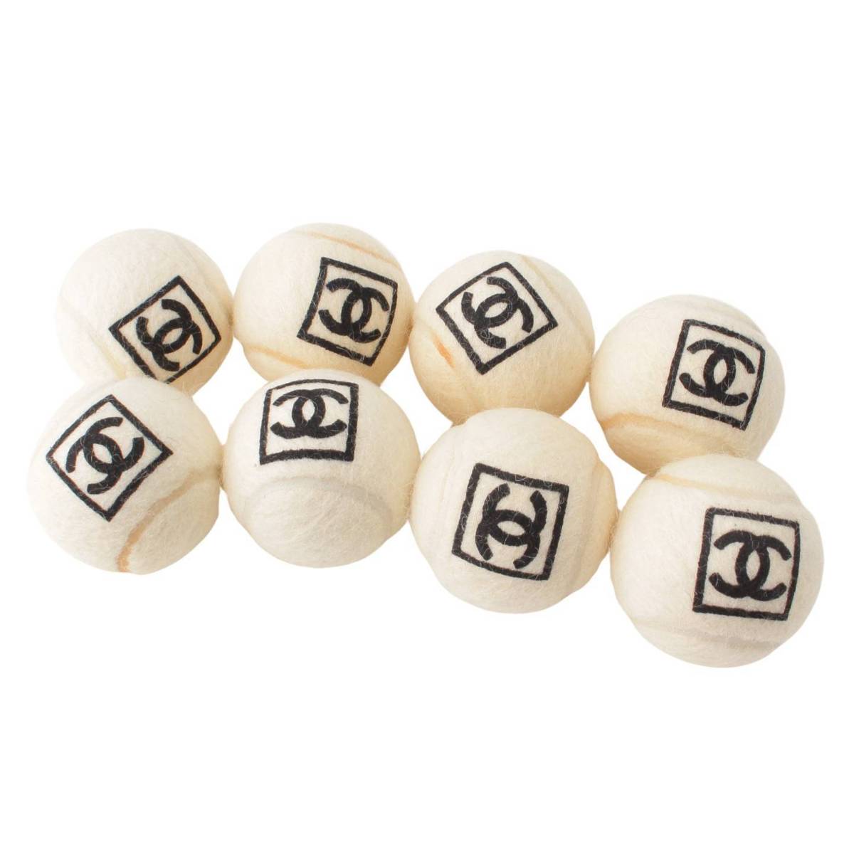 [Chanel] Chanel Sports Tennis Balls 8 Ball Case Set White [Used] [Authenticated and Guaranteed Authentic] 204841