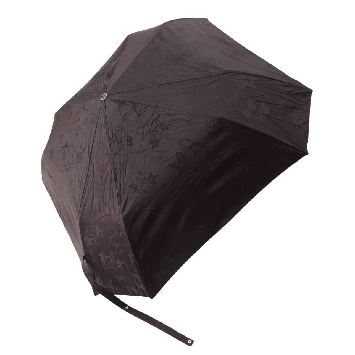 [Chanel] Chanel COCO Mark Camellia Icon Square Umbrella Jump-style Folding Umbrella Black [Used] [Authenticated and Guaranteed Authentic] 204957