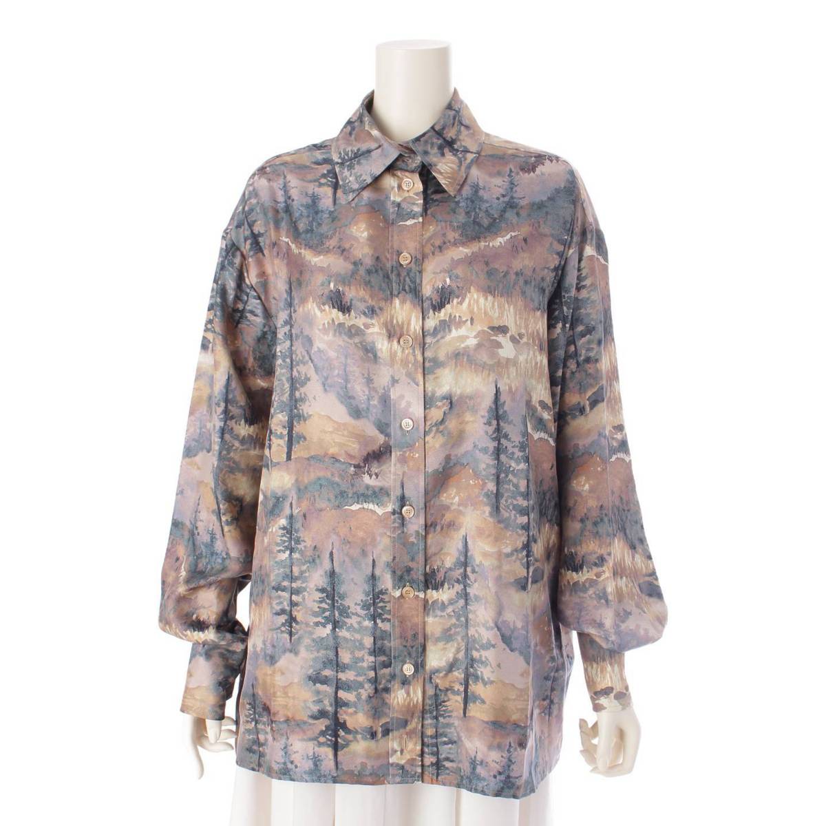 [Gucci] Gucci all-over print silk long sleeve oversized blouse shirt top 671148 multicolor 40 [Used] [Authenticated and genuine product guaranteed] 205016