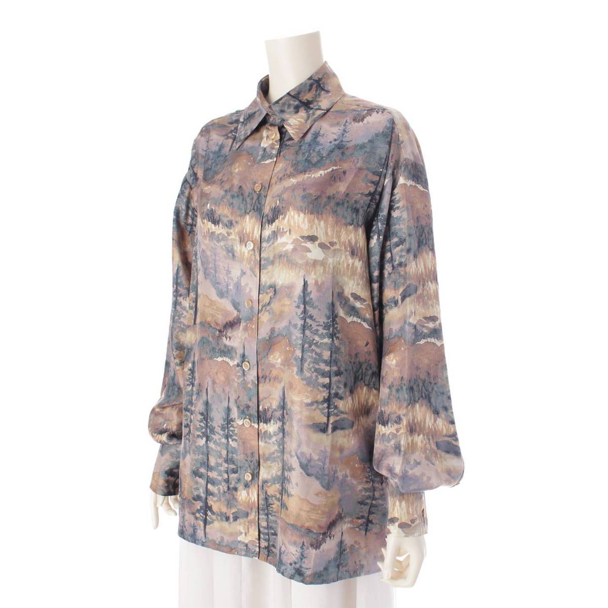 [Gucci] Gucci all-over print silk long sleeve oversized blouse shirt top 671148 multicolor 40 [Used] [Authenticated and genuine product guaranteed] 205016