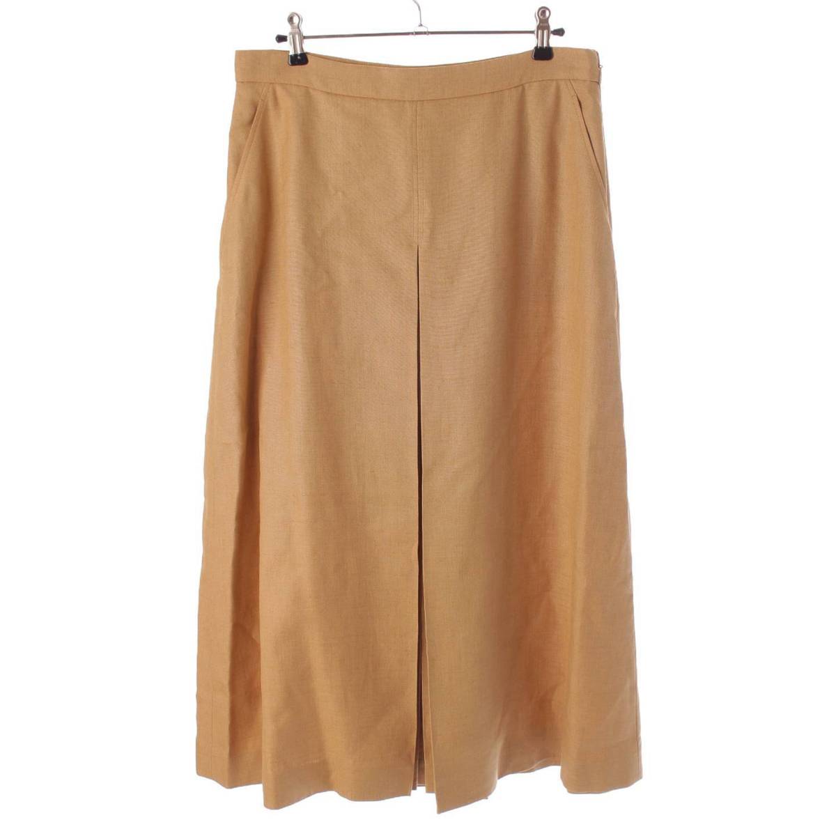 [Gucci] Gucci Viscose Linen Slit Midi Skirt 691800 Beige 44 [Used] [Authenticated and Guaranteed Authentic] 205018