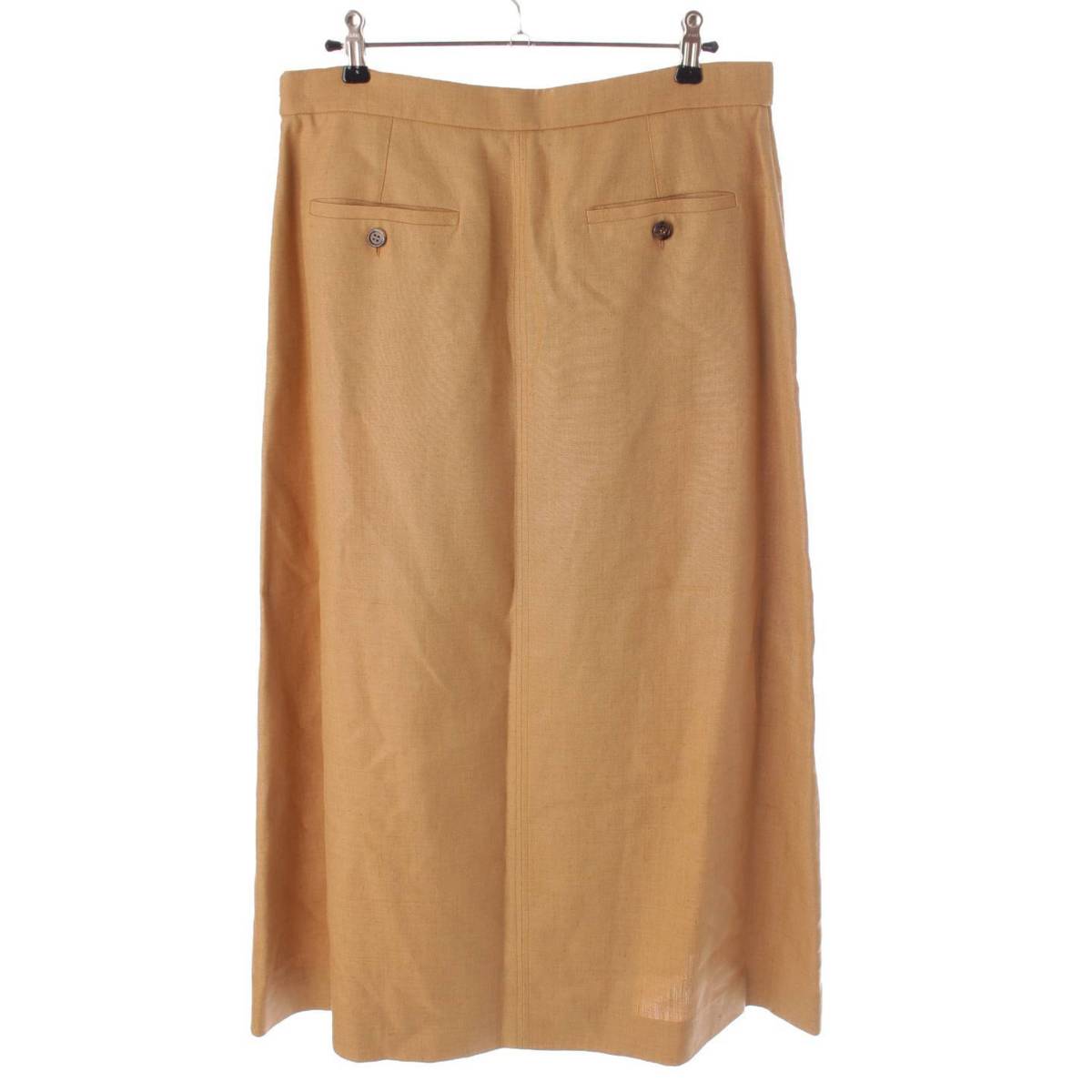 [Gucci] Gucci Viscose Linen Slit Midi Skirt 691800 Beige 44 [Used] [Authenticated and Guaranteed Authentic] 205018
