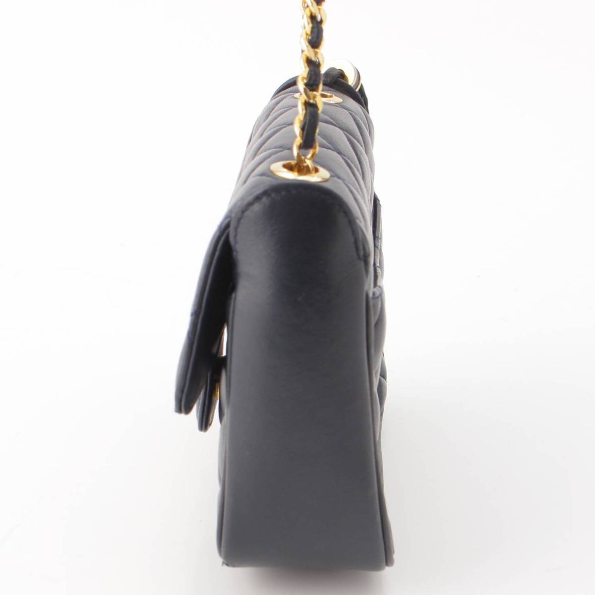 [GIVENCHY] GIVENCHY Quilted Leather Fringe Logo Chain Shoulder Bag Navy [Used] [Authenticated/Genuine Product Guaranteed] 205233