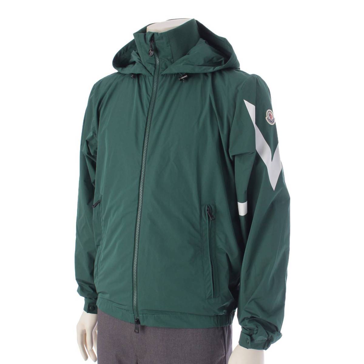 [Moncler] Moncler 22 Men's FETUQUE Nylon Zip-up Parka Jacket Green 1 [Used] [Authenticated and Guaranteed Authentic] 205346