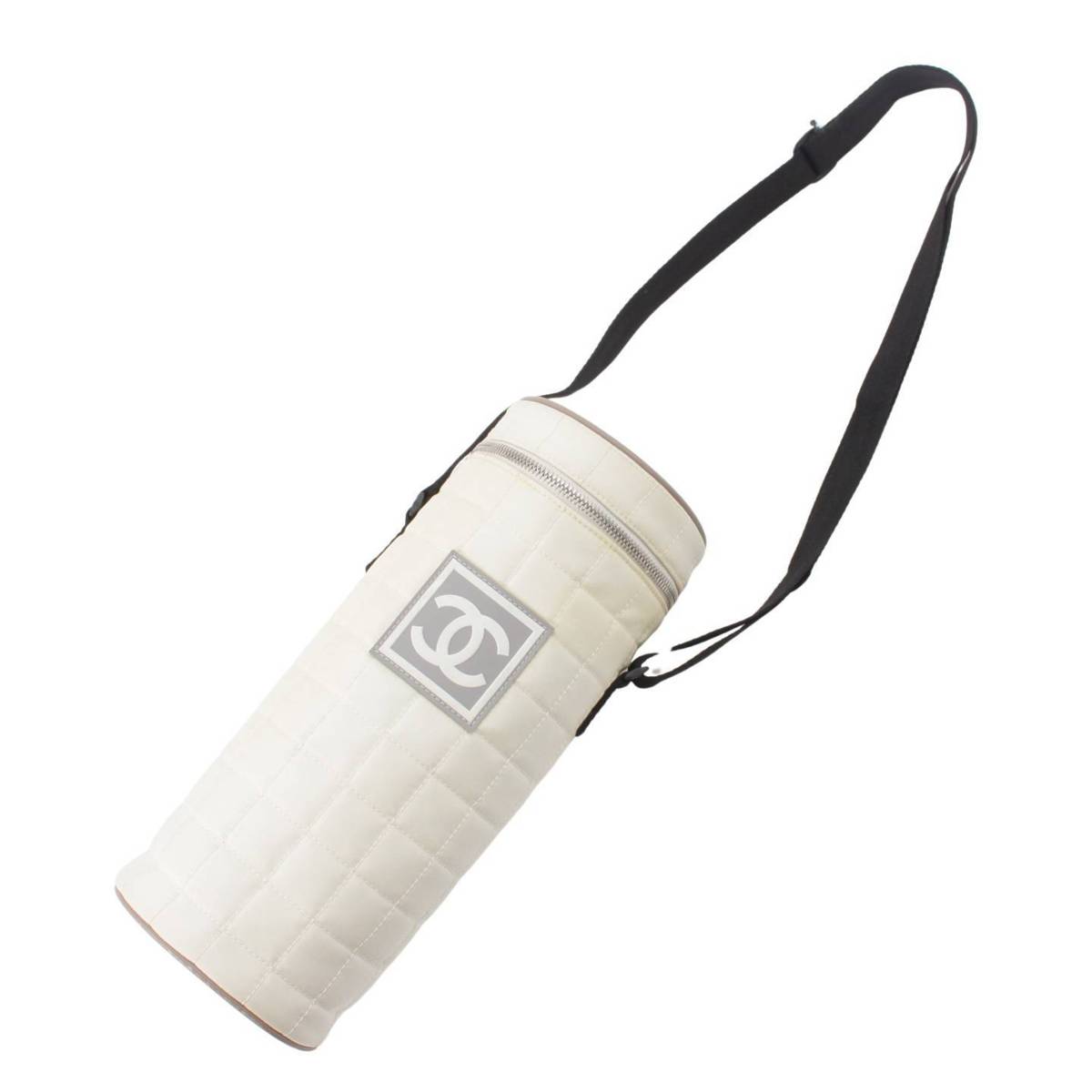 [Chanel] Chanel Sports Bottle Holder COCO Mark Shoulder Strap White [Used] [Authenticated/Genuine Product Guaranteed] 205566