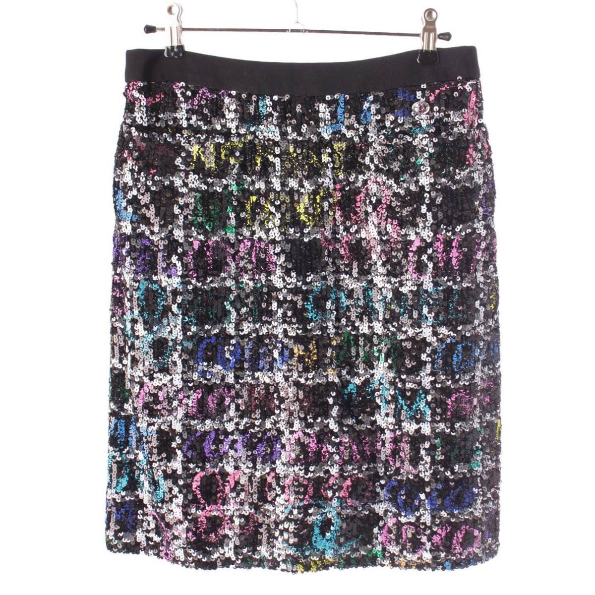 [Chanel] Chanel 22A COCO Mark COCO logo sequin skirt P73122 Rainbow 36 Unused [Used] [Authenticated and genuine product guaranteed] 205756