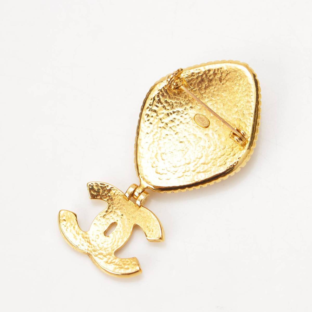 [Chanel] Chanel 96A Gripoie Vintage COCO Mark Brooch Gold x Brown [Used] [Authenticated and Guaranteed Authentic] 205843