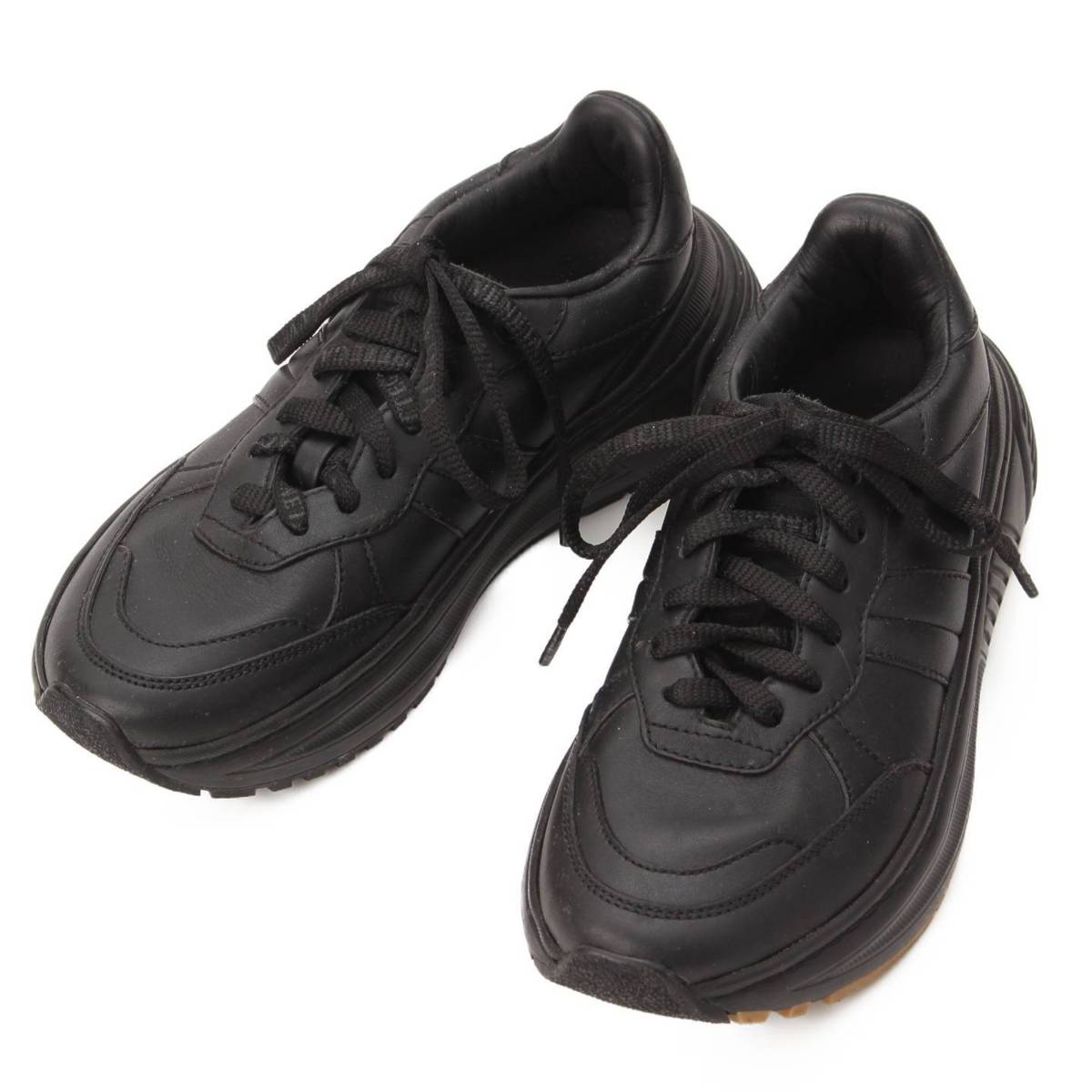 [Bottega Veneta] Bottega Veneta Speedster Low Cut Leather Sneakers 584397 Black 36 1/2 [Used] [Authenticated and Guaranteed Authentic] 205948