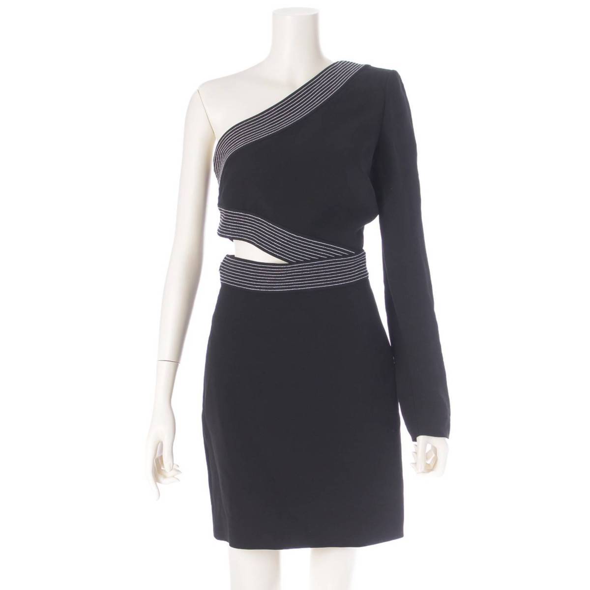 [GIVENCHY] GIVENCHY one belt cut asymmetrical one piece dress BW20K011RR black 34 [Used] [Authenticated and genuine product guaranteed] 205998