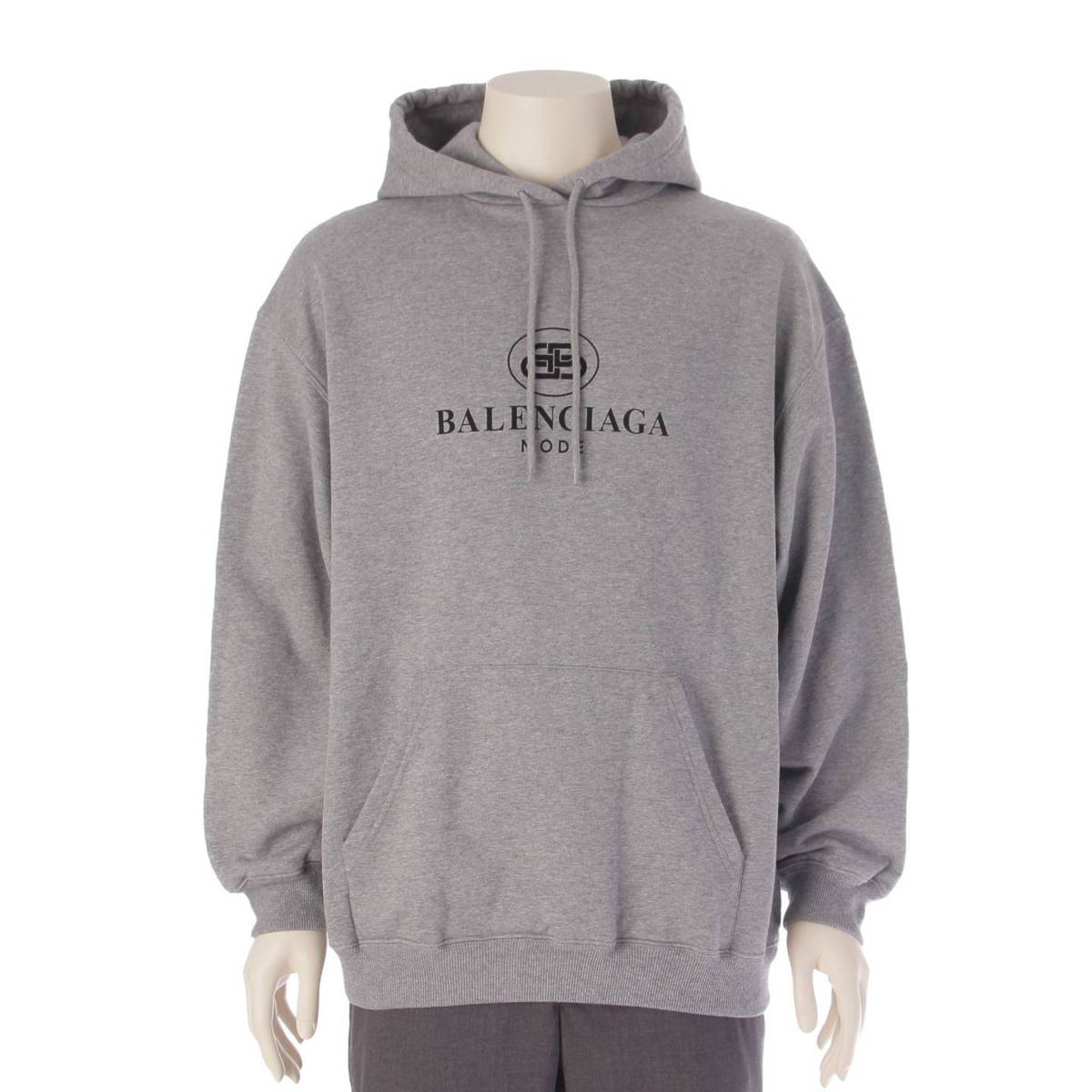 [Balenciaga] Balenciaga 19 BB Mode Logo Print Hoodie Pullover Parka 570798 Gray S Unused [Used] [Authenticated and Guaranteed Authentic] 206115