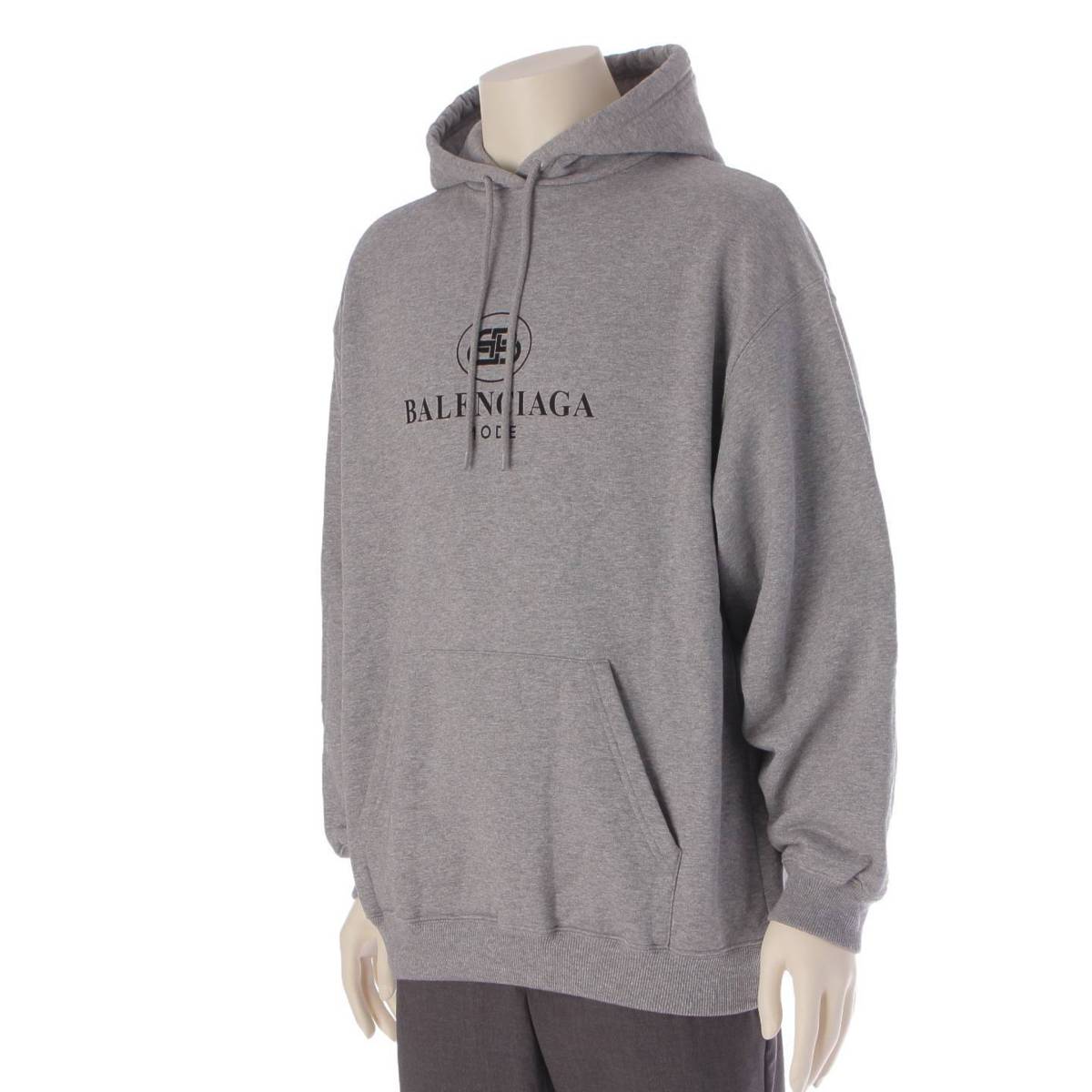 [Balenciaga] Balenciaga 19 BB Mode Logo Print Hoodie Pullover Parka 570798 Gray S Unused [Used] [Authenticated and Guaranteed Authentic] 206115