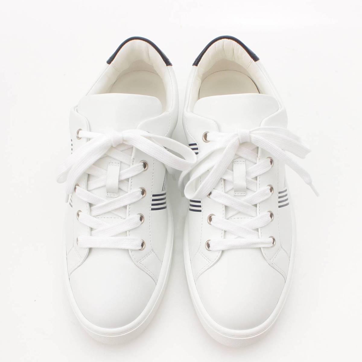 [Hermes] Hermes Avantage Leather Low-Cut Sneakers GN201459ZH White 40 1/2 [Used] [Authenticated and Guaranteed Authentic] 206449