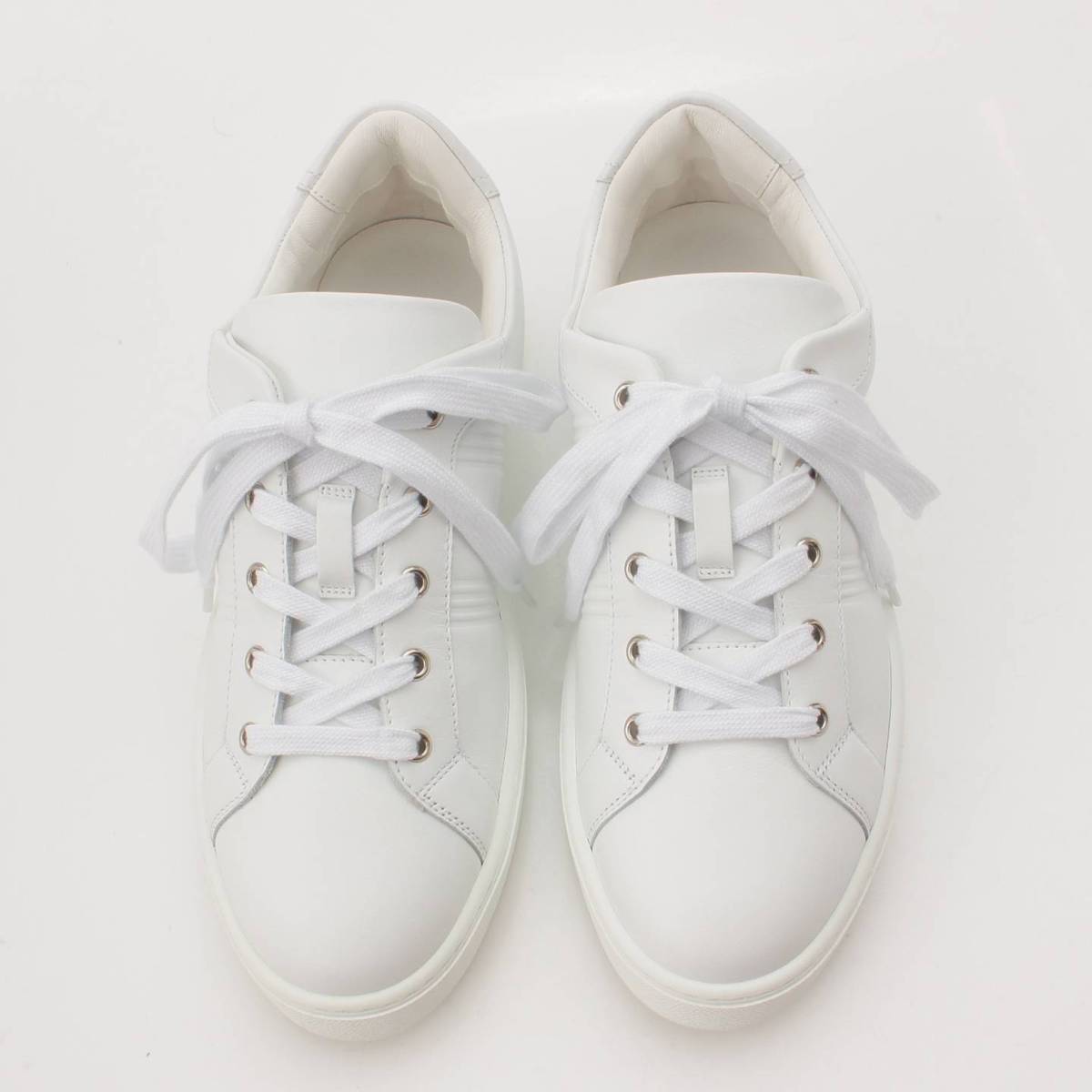 [Hermes] Hermes Men's Avantage Low-Cut Sneakers Leather FR201459ZH White 401/2 [Used] [Authenticated and Guaranteed Authentic] 206450