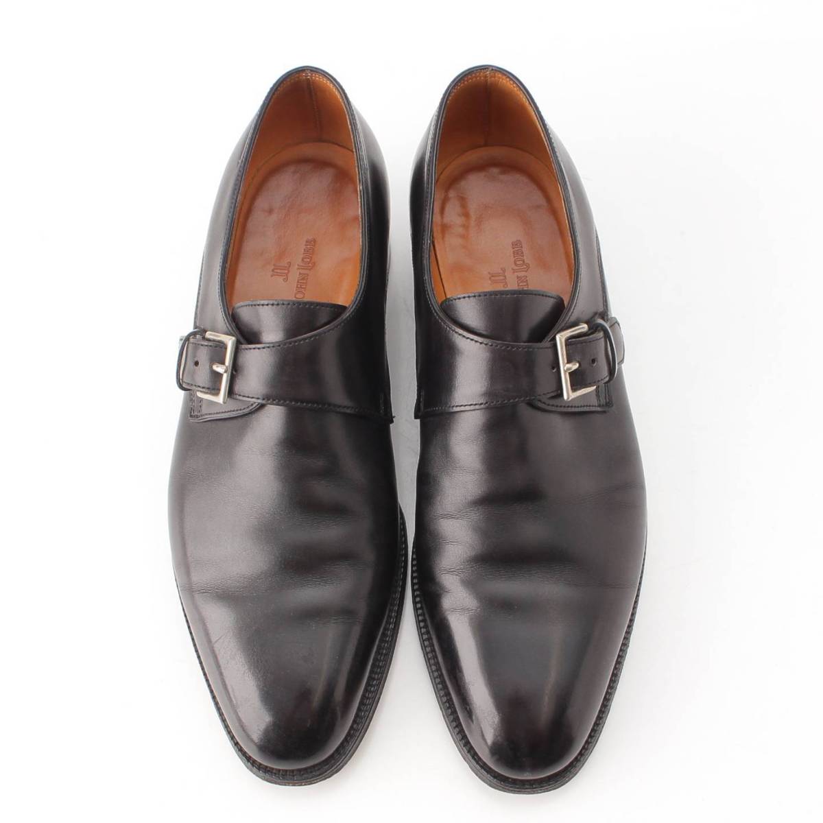 [John Lobb] John Lobb Men's Leather Redmeyer Single Monk Dress Shoes Black 6 1/2 [Used] [Authenticated and Guaranteed Authentic] 206452
