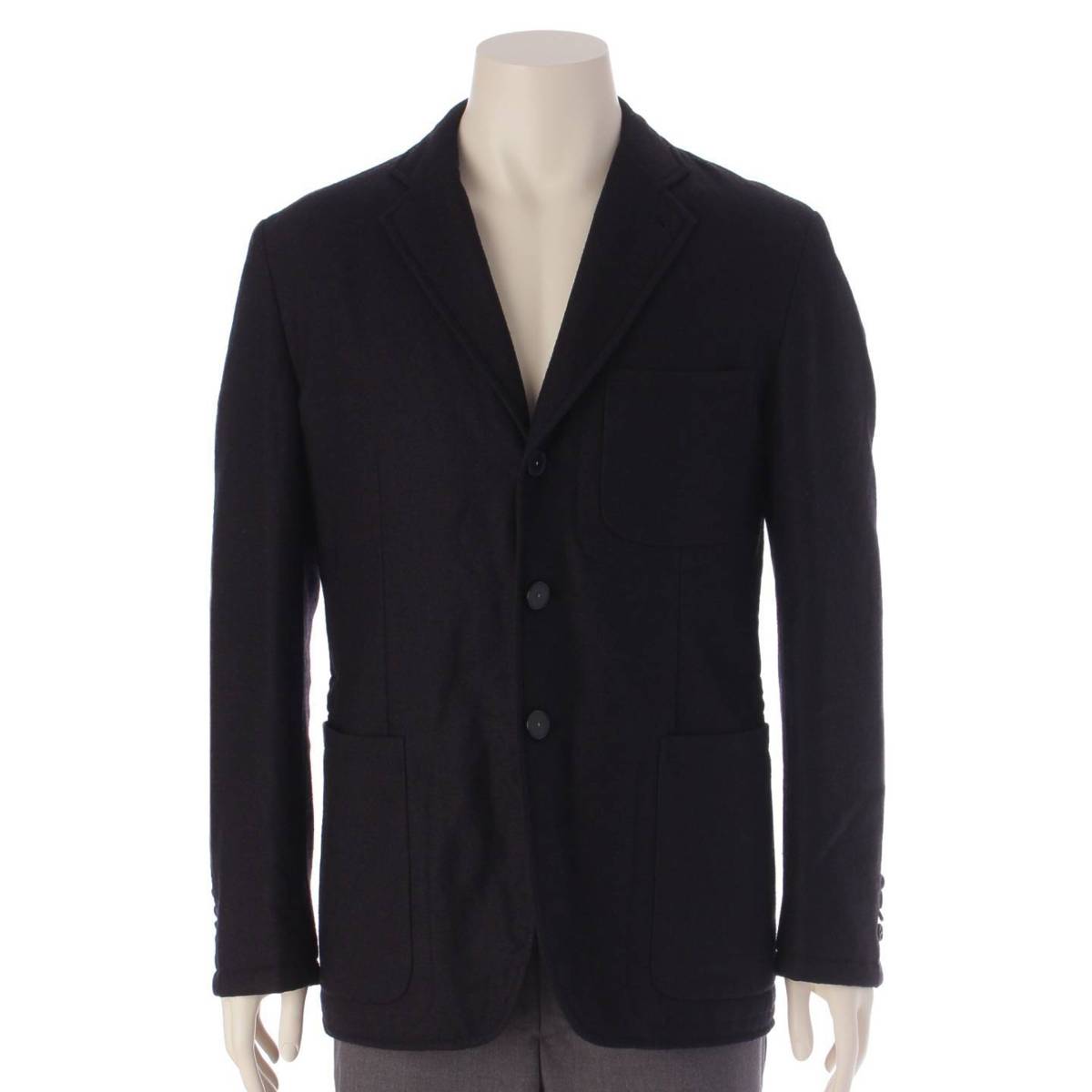 [Hermes] Hermes 2018 Men's Cashmere Quilted Tailored Jacket G9702 Navy 48 [Used] [Authenticated and Guaranteed Authentic] 206465