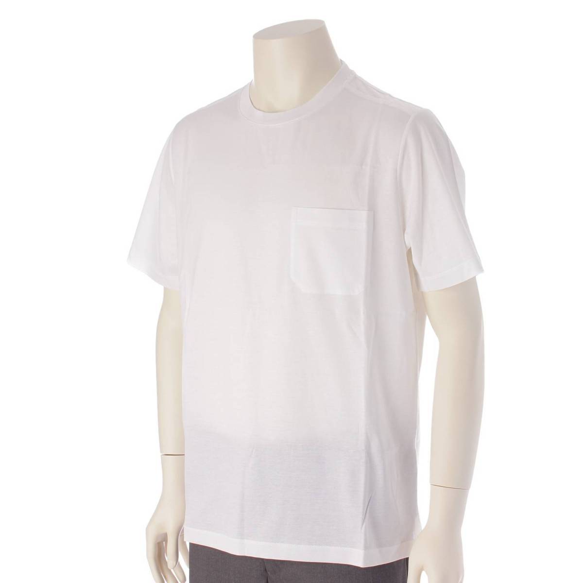 [Hermes] Hermes Men's Cotton Short Sleeve Pocket T-Shirt Cut and Sew Top White M [Used] [Authenticated and Guaranteed Authentic] 206495