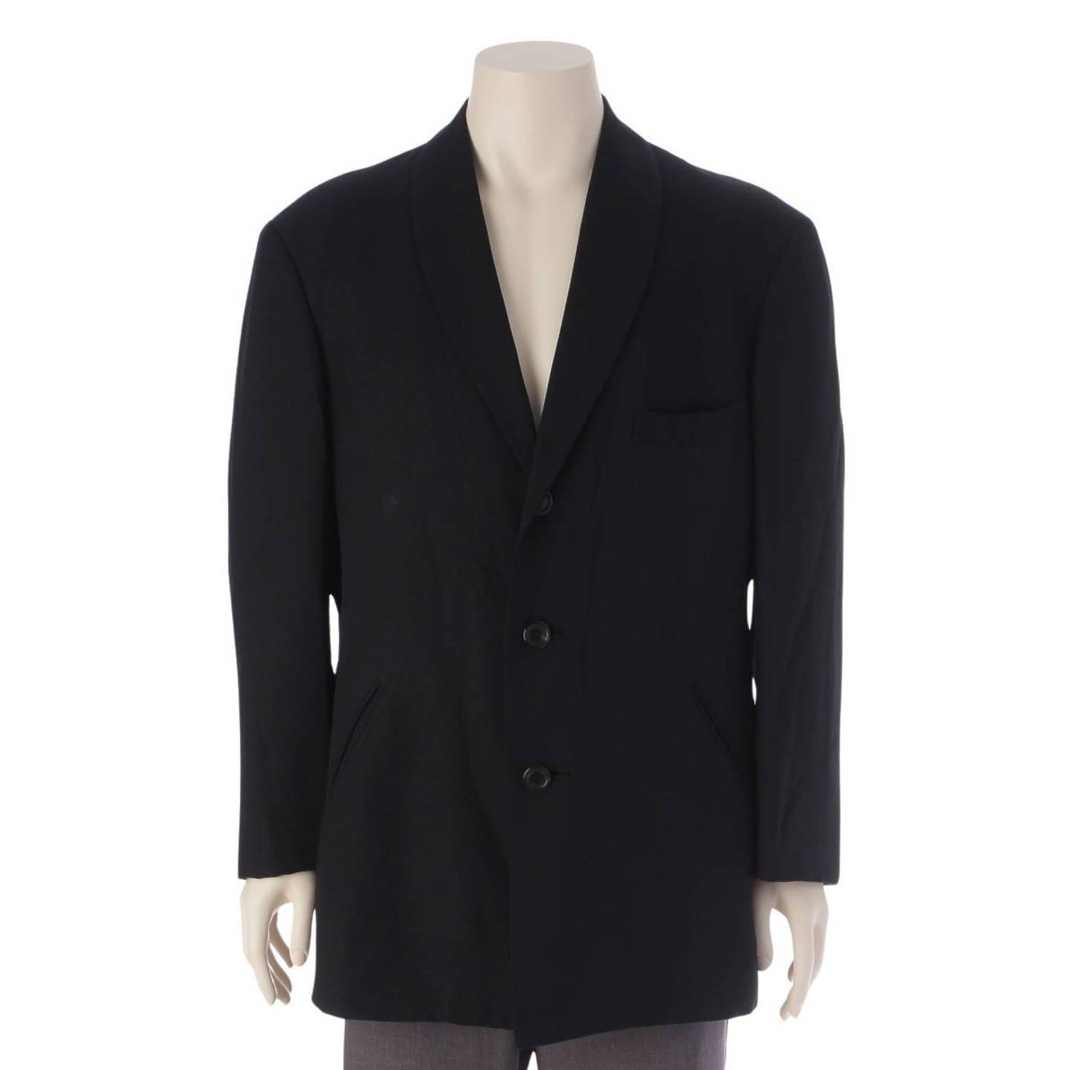[Issey Miyake] Issey Miyake Men's Shawl Collar 3B Jacket Blazer Suit ME61-FD163 Black M [Used] [Authenticated and Guaranteed Authentic] 206714