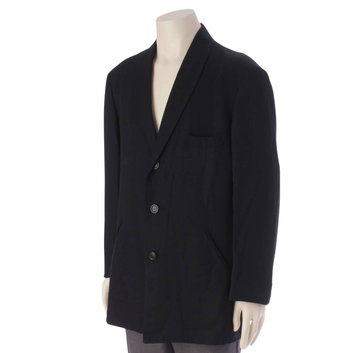 [Issey Miyake] Issey Miyake Men's Shawl Collar 3B Jacket Blazer Suit ME61-FD163 Black M [Used] [Authenticated and Guaranteed Authentic] 206714