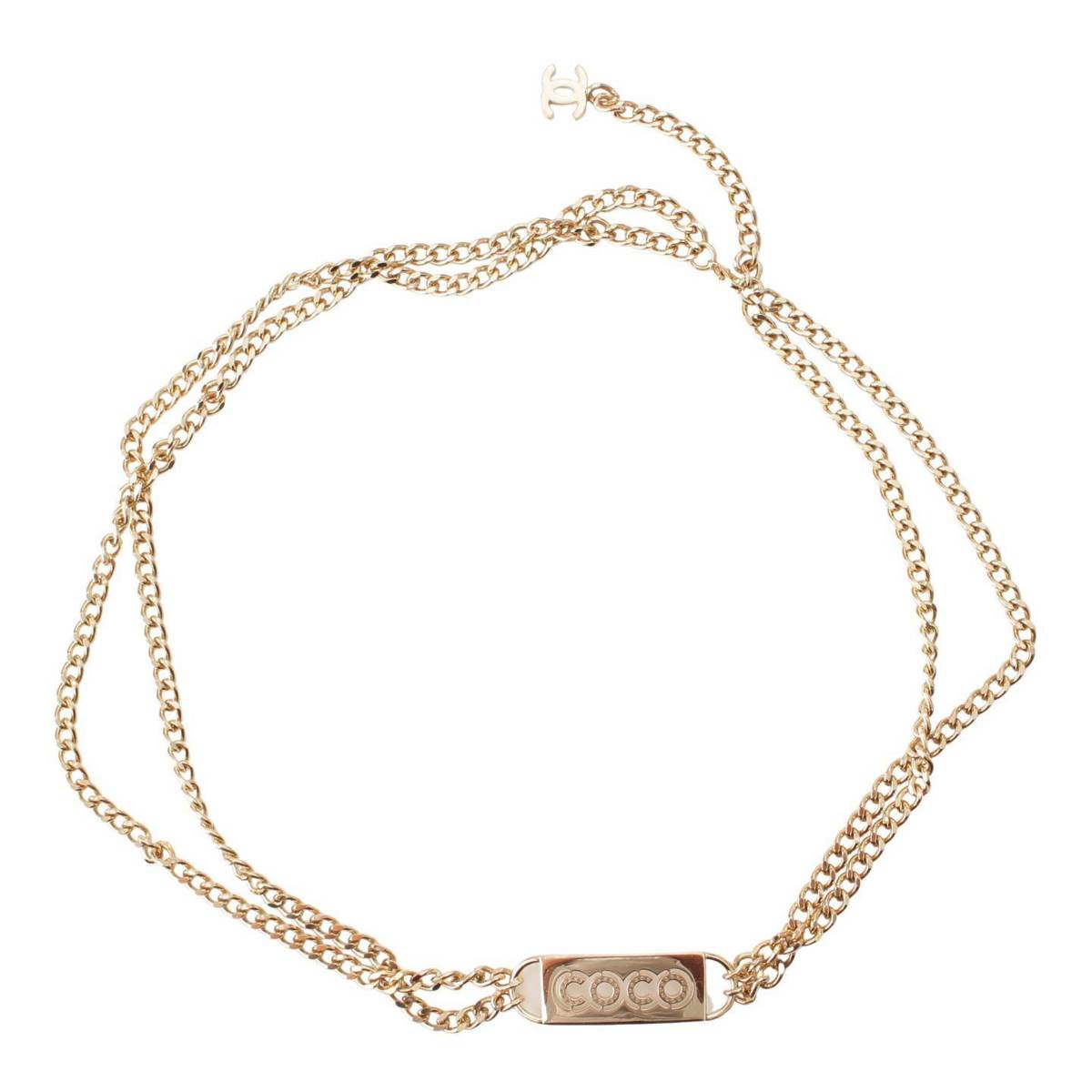 [Chanel] Chanel 02P COCO With logo punched chain belt Gold [Used] [Authenticated and genuine product guaranteed] 207056