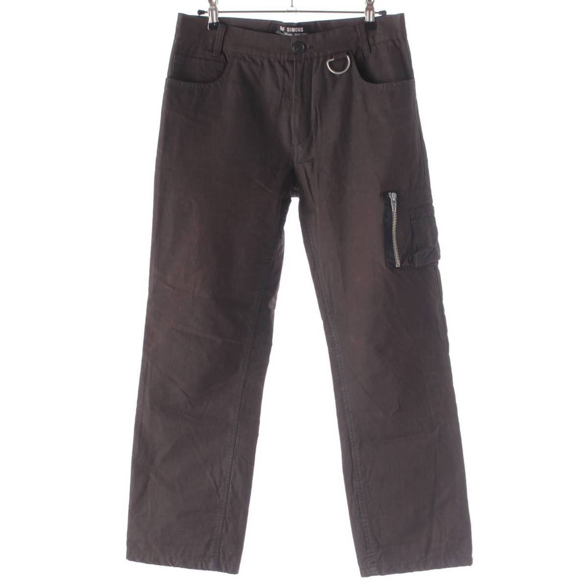 [Raf Simons] RAF SIMONS 01-02AW Men's Riot Riot Riot Period Zip Pants Bottoms Brown 48 [Used] [Authenticated and Guaranteed Authentic] 207219