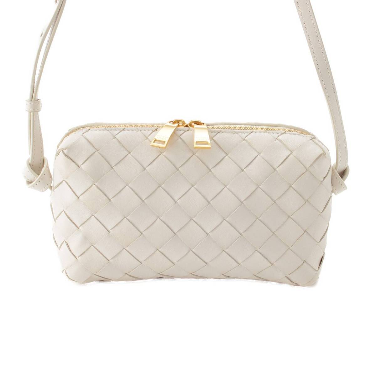 [Bottega Veneta] Bottega Veneta INTRECCIATO Leather Shoulder Bag 609407 White [Used] [Authenticated and Guaranteed Authentic] 207501