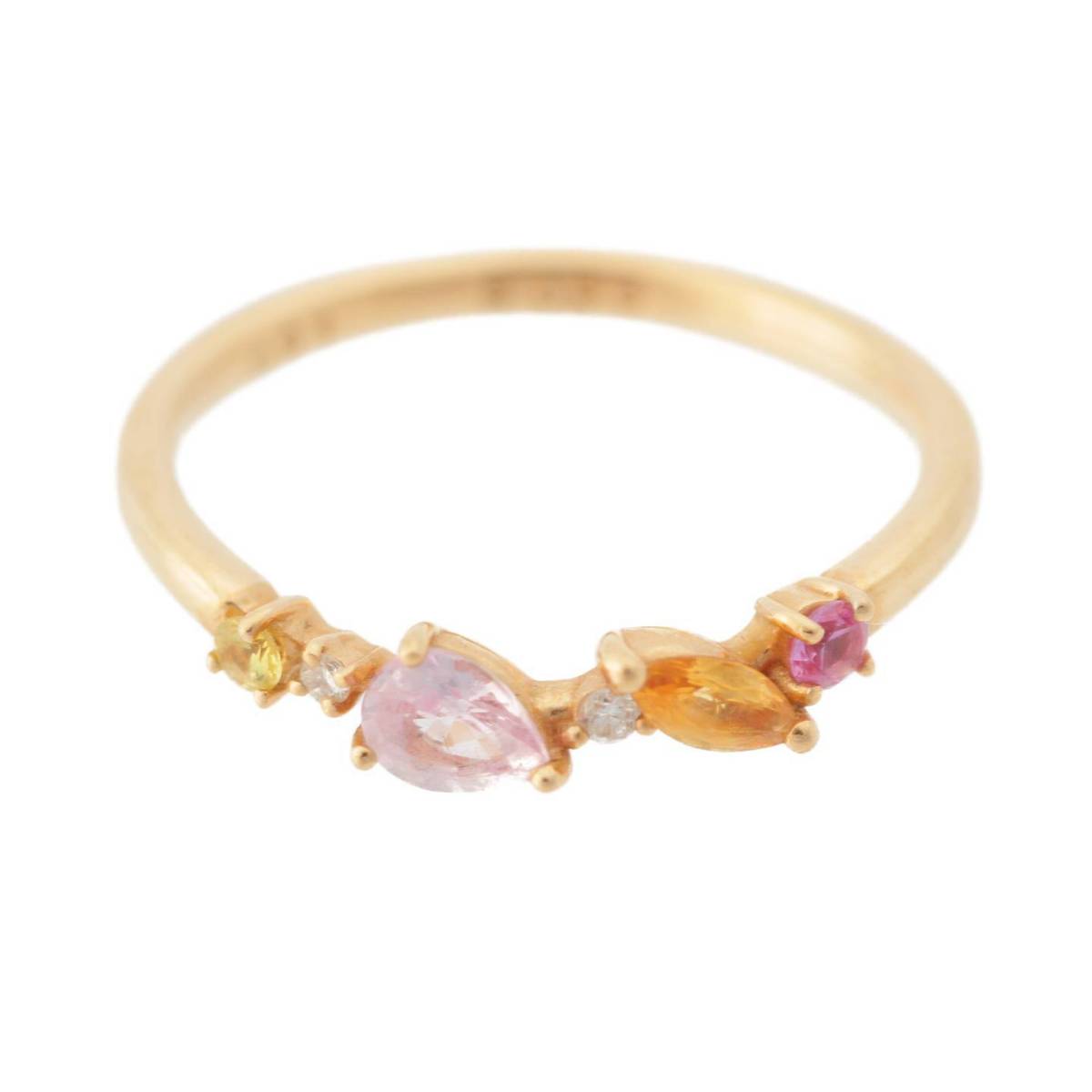 [Ponte Vecchio] PonteVecchio Sapphire Diamond S0.33ct D0.01ct K18 750 Ring Size 7.5 1.5g [Used] [Authenticated and Guaranteed Authentic] 207588