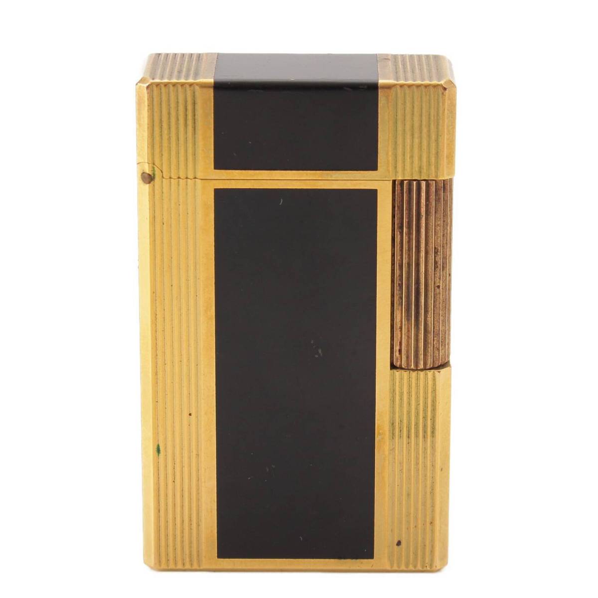 [Dupont] STDupont Line 1 Dupont Stamp Gaslighter Smoking Accessory Gold x Black [Used] [Authenticated and Guaranteed Authentic] 207940