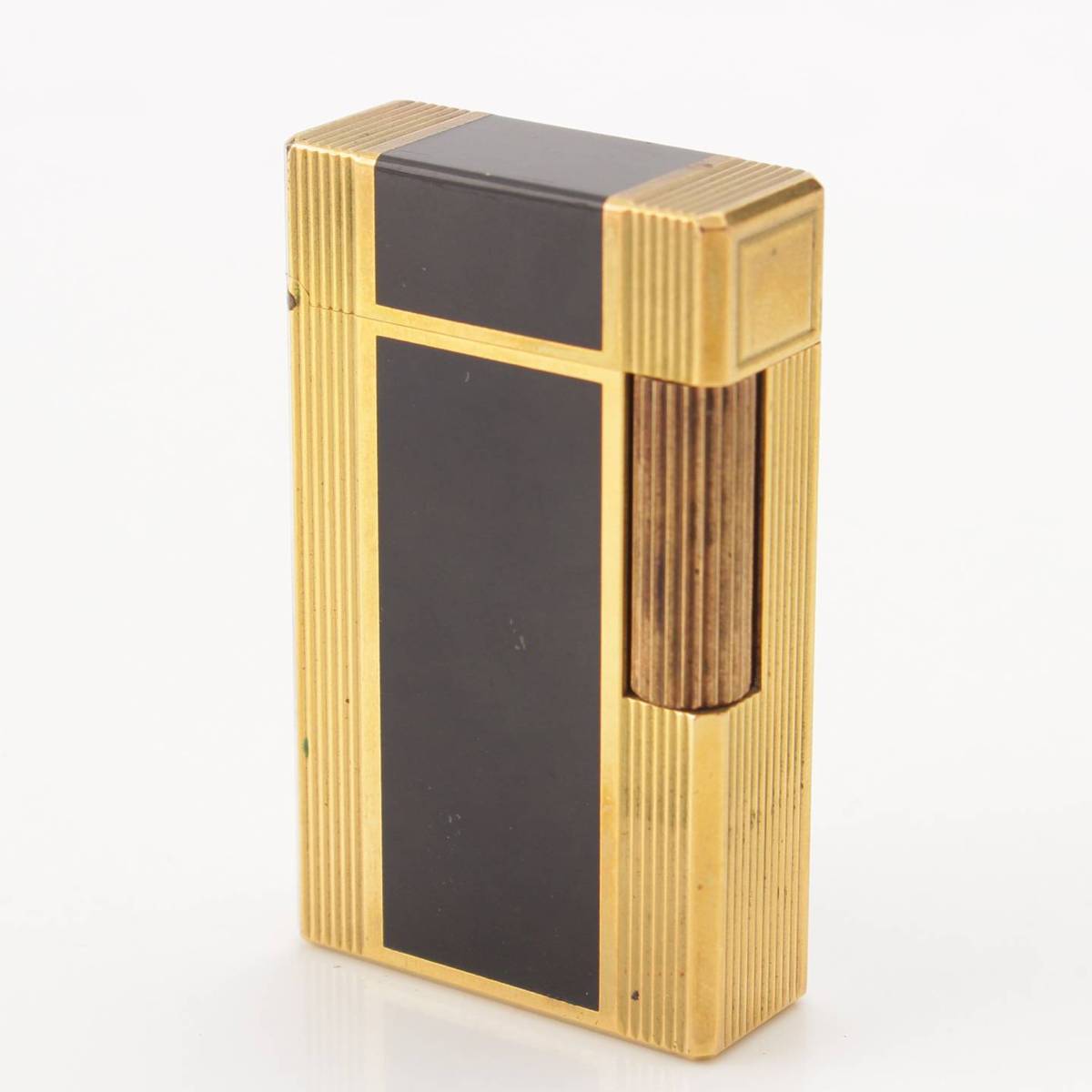 [Dupont] STDupont Line 1 Dupont Stamp Gaslighter Smoking Accessory Gold x Black [Used] [Authenticated and Guaranteed Authentic] 207940