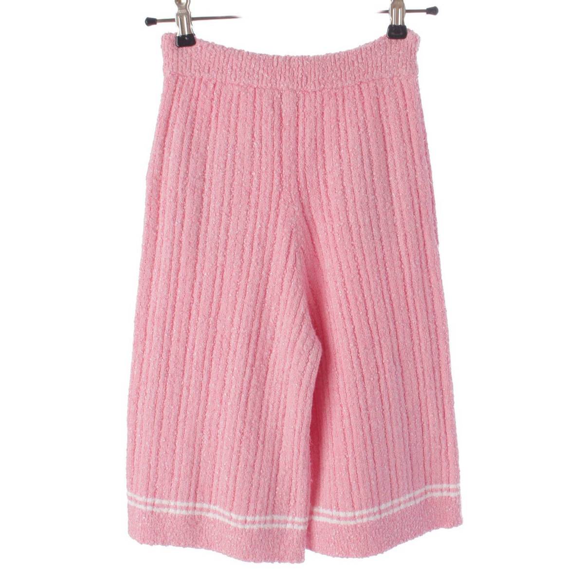 [Chanel] Chanel 22 COCO Button Cotton Knit Half Shorts Bottoms P72283 Pink 34 [Used] [Authenticated and Guaranteed Authentic] 208048