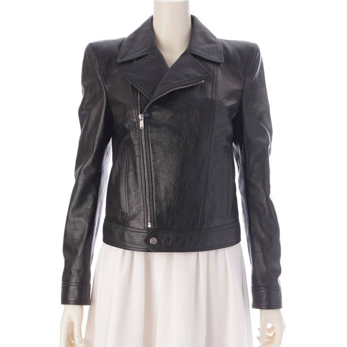 [Saint Laurent] SAINT LAURENT Power Shoulder Double Riders Jacket 598455 Black 38 [Used] [Authenticated and Guaranteed Authentic] 208111