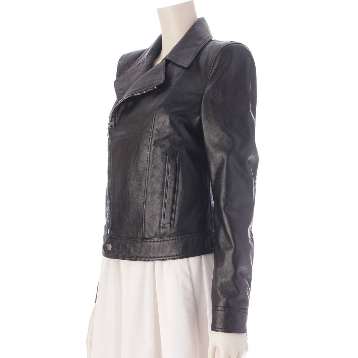 [Saint Laurent] SAINT LAURENT Power Shoulder Double Riders Jacket 598455 Black 38 [Used] [Authenticated and Guaranteed Authentic] 208111