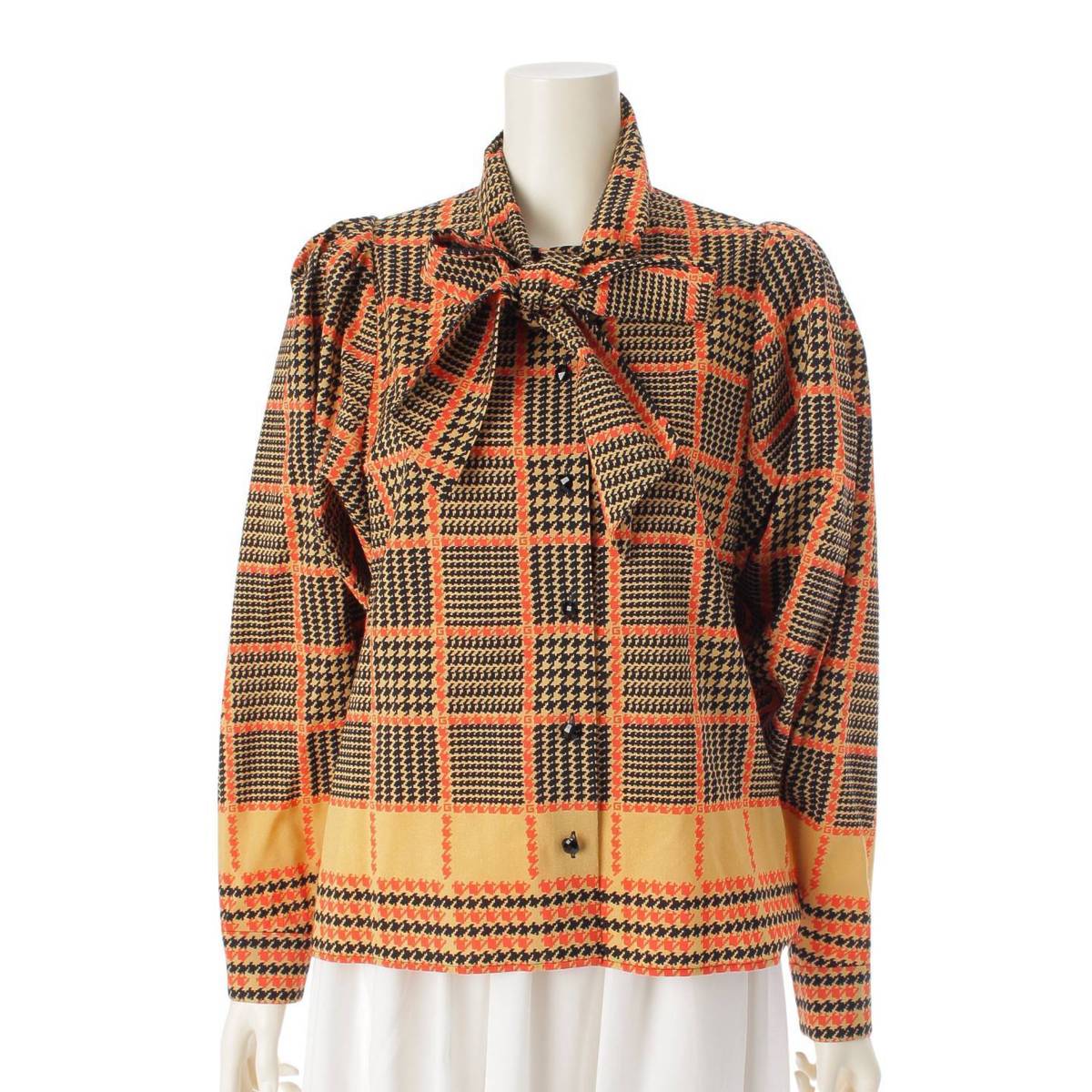 [Gucci] Gucci 2019 Houndstooth Wool Shirt Blouse 582260 Multicolor 36 [Used] [Authenticated and Guaranteed Authentic] 208463