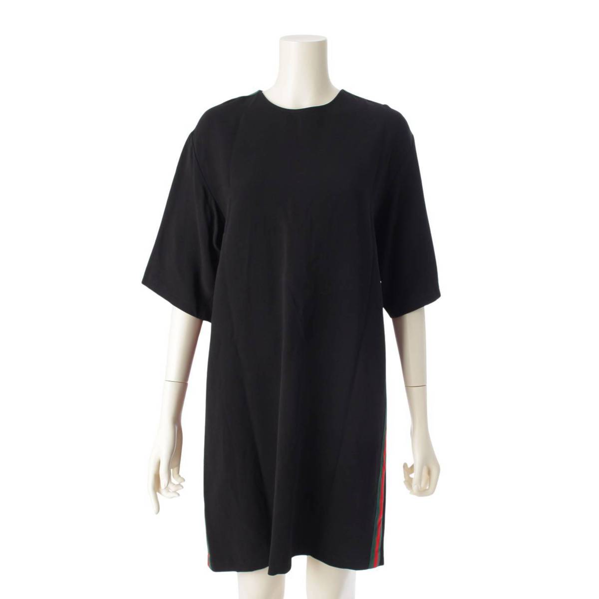 [Gucci] Gucci 2018 Side Sherry Line Short Sleeve One Piece Dress Tops 528977 Black 40 [Used] [Authenticated and Guaranteed Authentic] 209828