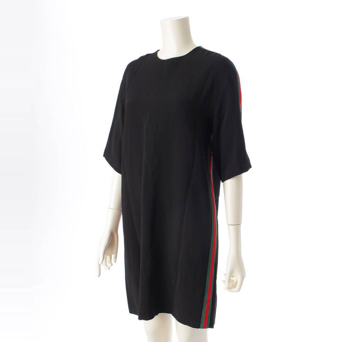 [Gucci] Gucci 2018 Side Sherry Line Short Sleeve One Piece Dress Tops 528977 Black 40 [Used] [Authenticated and Guaranteed Authentic] 209828