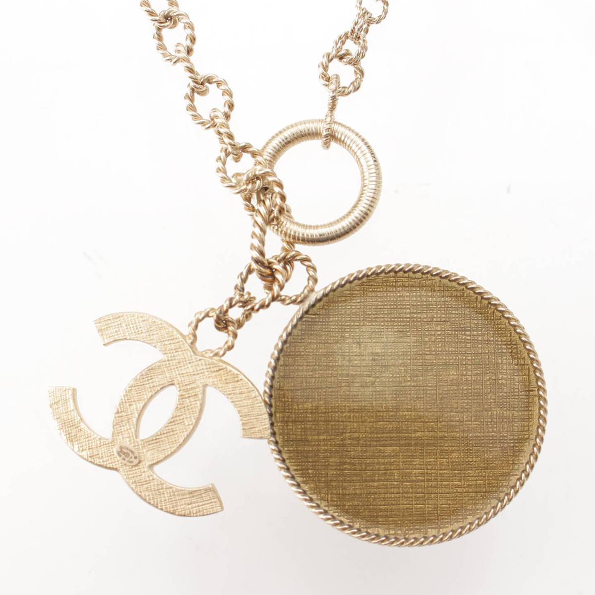 [Chanel] Chanel B13P COCO Mark No5 Chain Belt Necklace Champagne Gold [Used] [Authenticated and Guaranteed Authentic] 209979