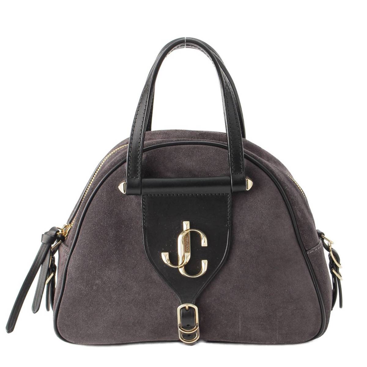 [Jimmy Choo] Jimmy Choo VARENNE JC Logo Bowling 2WAY Handbag Shoulder Bag Gray [Used] [Authenticated and Guaranteed Authentic] 210544