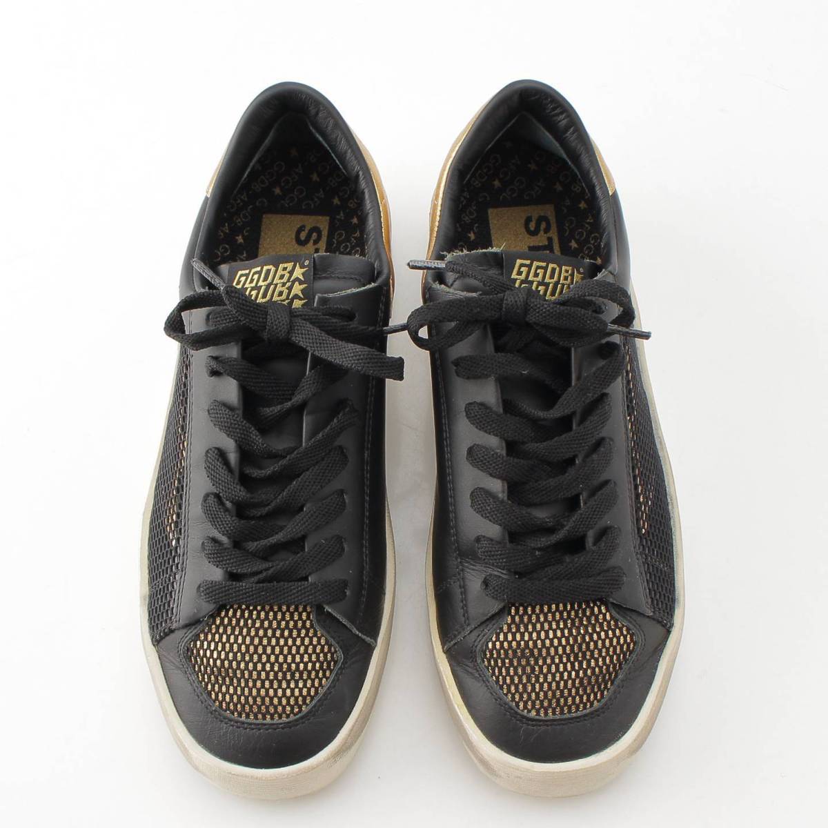 [Golden Goose] GOLDEN GOOSE STARDAN Leather Mesh Low Cut Sneakers Shoes Black 37 [Used] [Authenticated/Genuine Product Guaranteed] 211051