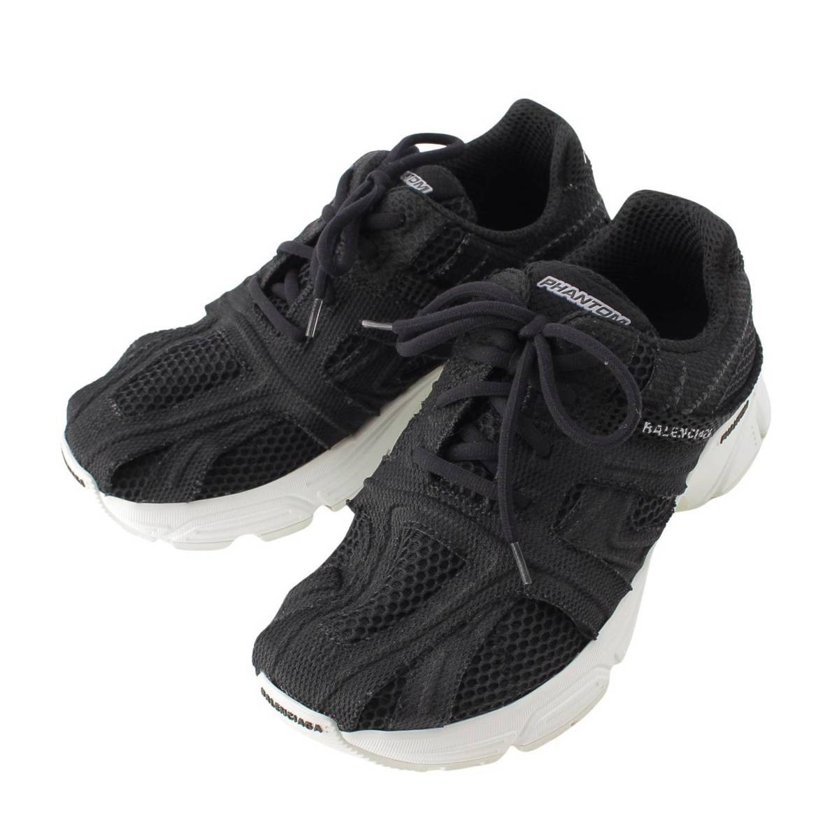 [Balenciaga] Balenciaga Phantom Logo Mesh Sneakers Shoes 679339W2E96 Black 38 [Used] [Authenticated and Guaranteed Authentic] 211055