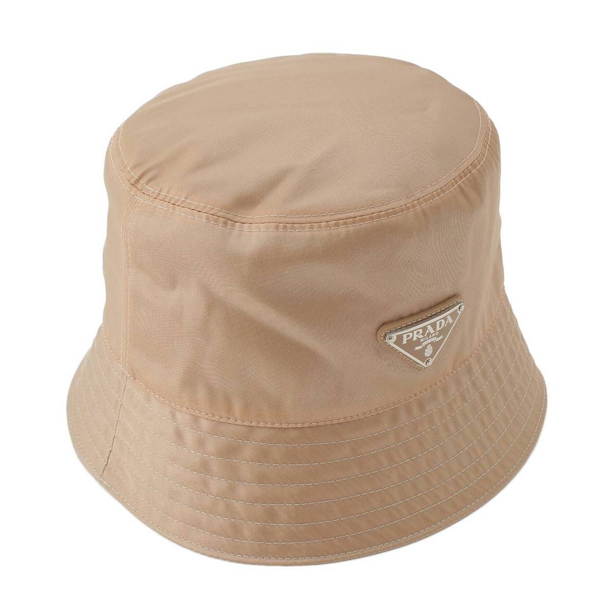 [PRADA] Prada Re-Nylon Triangle Logo Bucket Hat Pink Beige M [Used] [Authenticated and Guaranteed Authentic] 211667