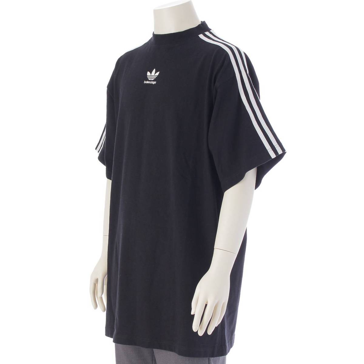 [Balenciaga] Balenciaga Adidas 22AW Men's Logo Print Short Sleeve T-Shirt Top 739101 Black 2 [Used] [Authenticated and Guaranteed Authentic] 211926
