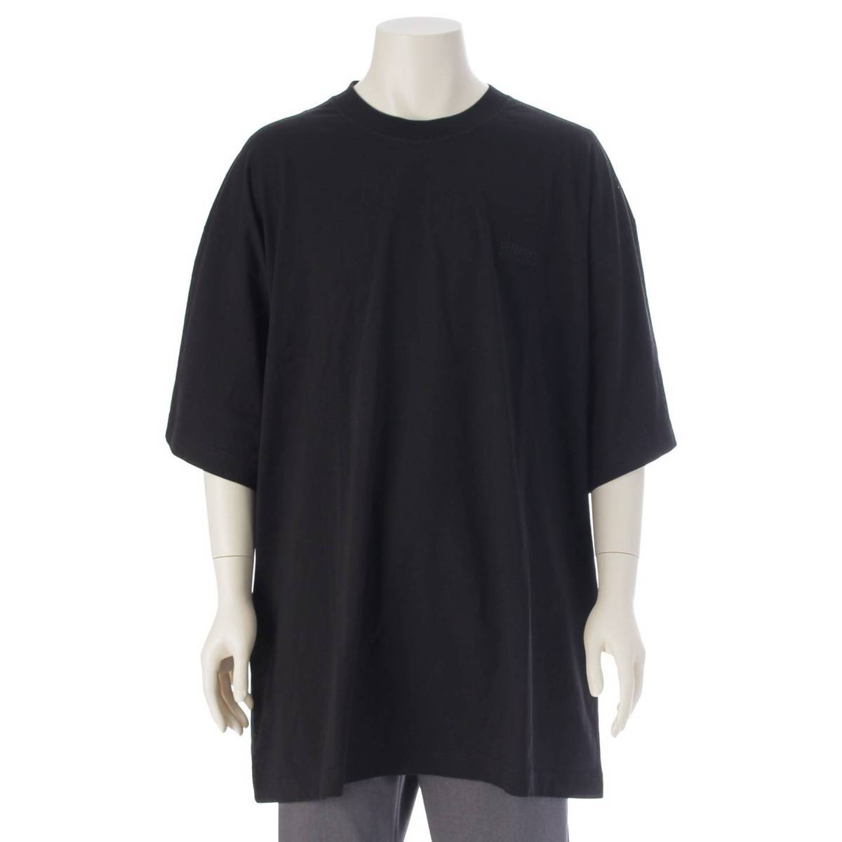 [Vetements] VETEMENTS Men's TONAL LOGO Oversized T-shirt Short Sleeve UE54TR110B Black L [Used] [Authenticated/Genuine Product Guaranteed] 211927