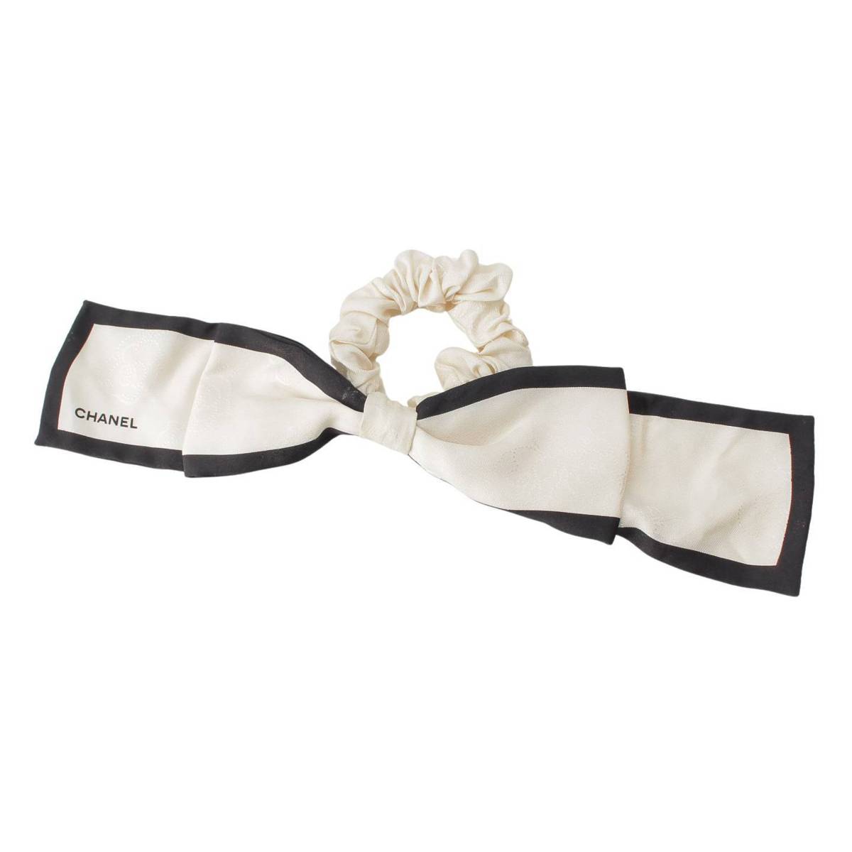 [Chanel] Chanel Camellia Silk Scrunchie Ribbon Hair Accessory AA8814 White [Used] [Authenticated and Guaranteed Authentic] 212026