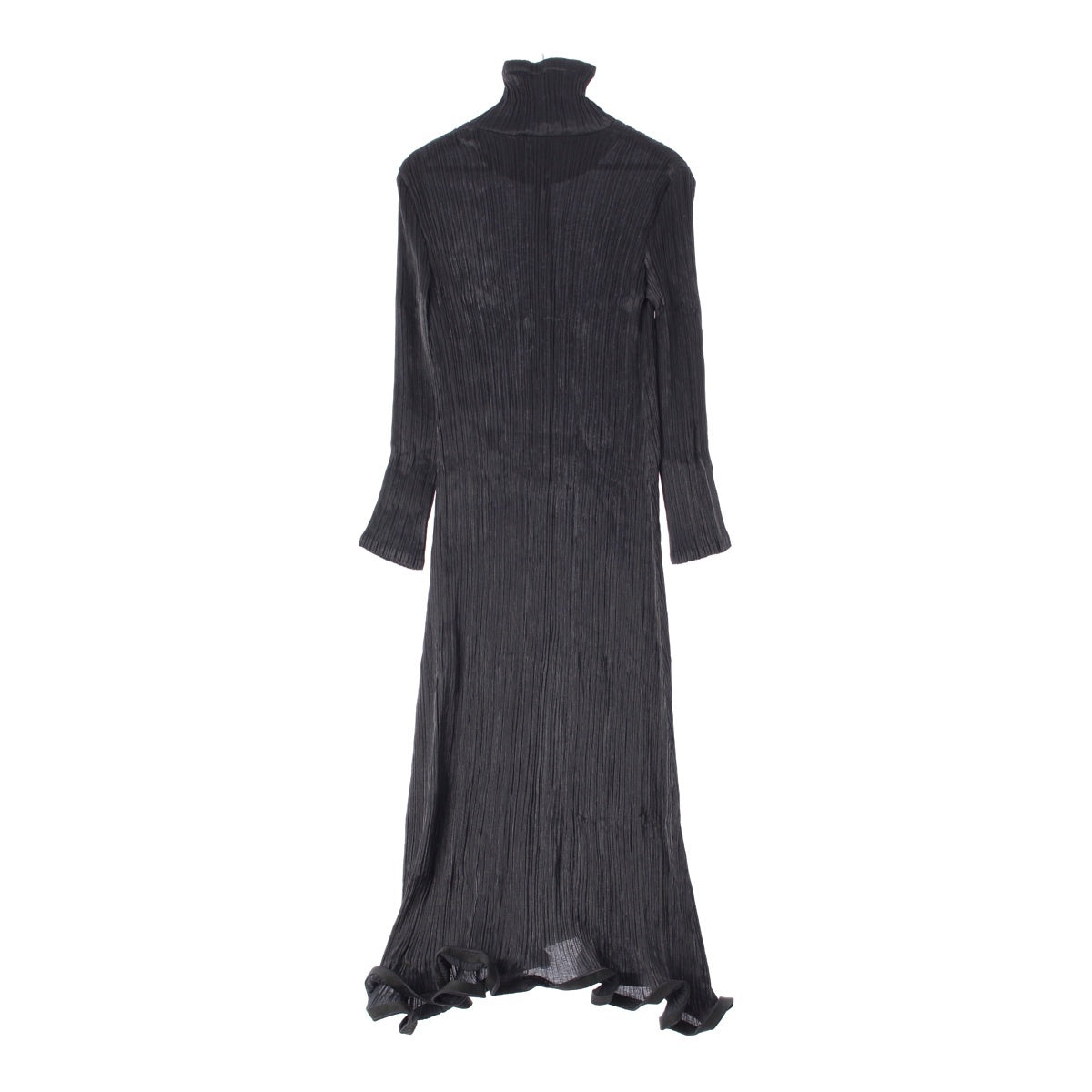 Issey Miyake Pleated High Neck Modified Long Dress IM71-FH918 Black M