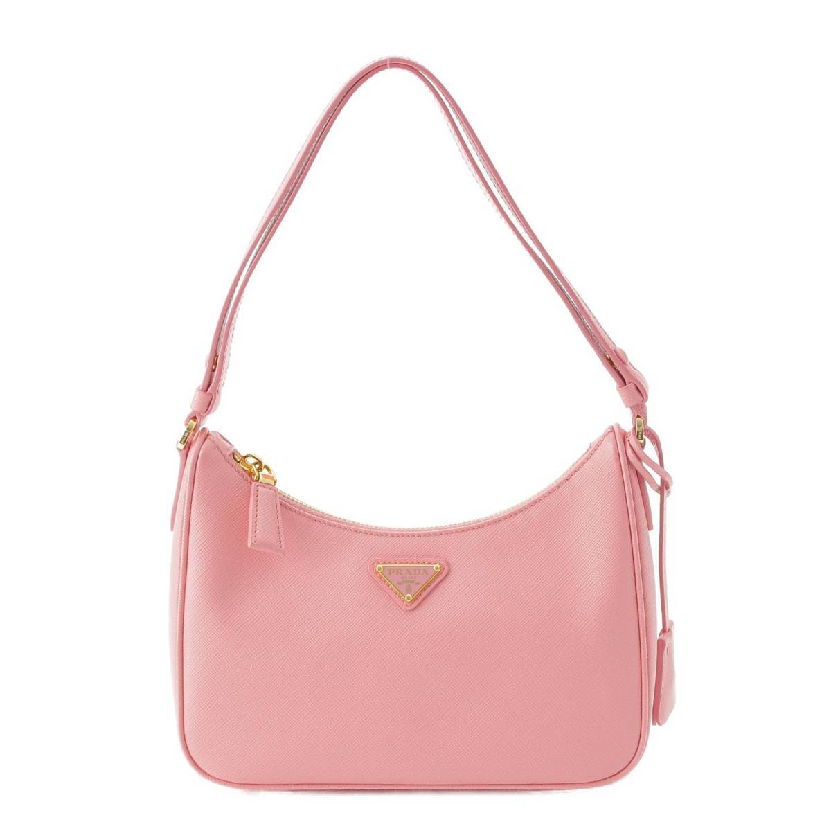 [PRADA] Prada Triangle Logo Saffiano Leather Mini One Shoulder Bag 1BC204 Pink [Used] [Authenticated and Guaranteed Authentic] 212328