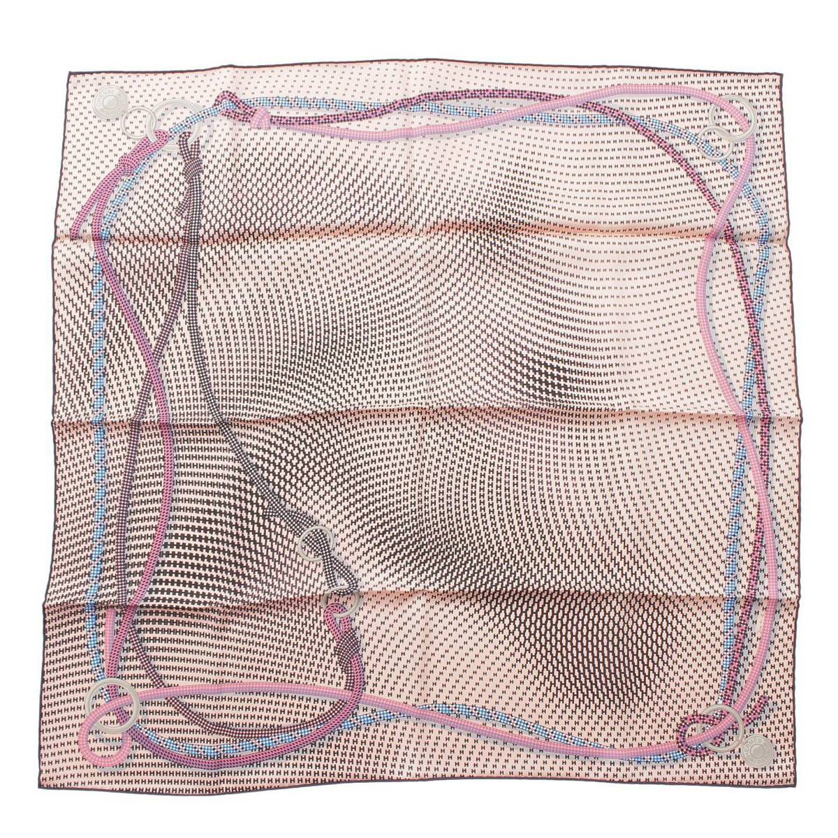 [Hermes] Hermes Carré 70 Cheval Mirage Phantom Horse Silk Scarf Pink x Black [Used] [Authenticated and Guaranteed Authentic] 212418