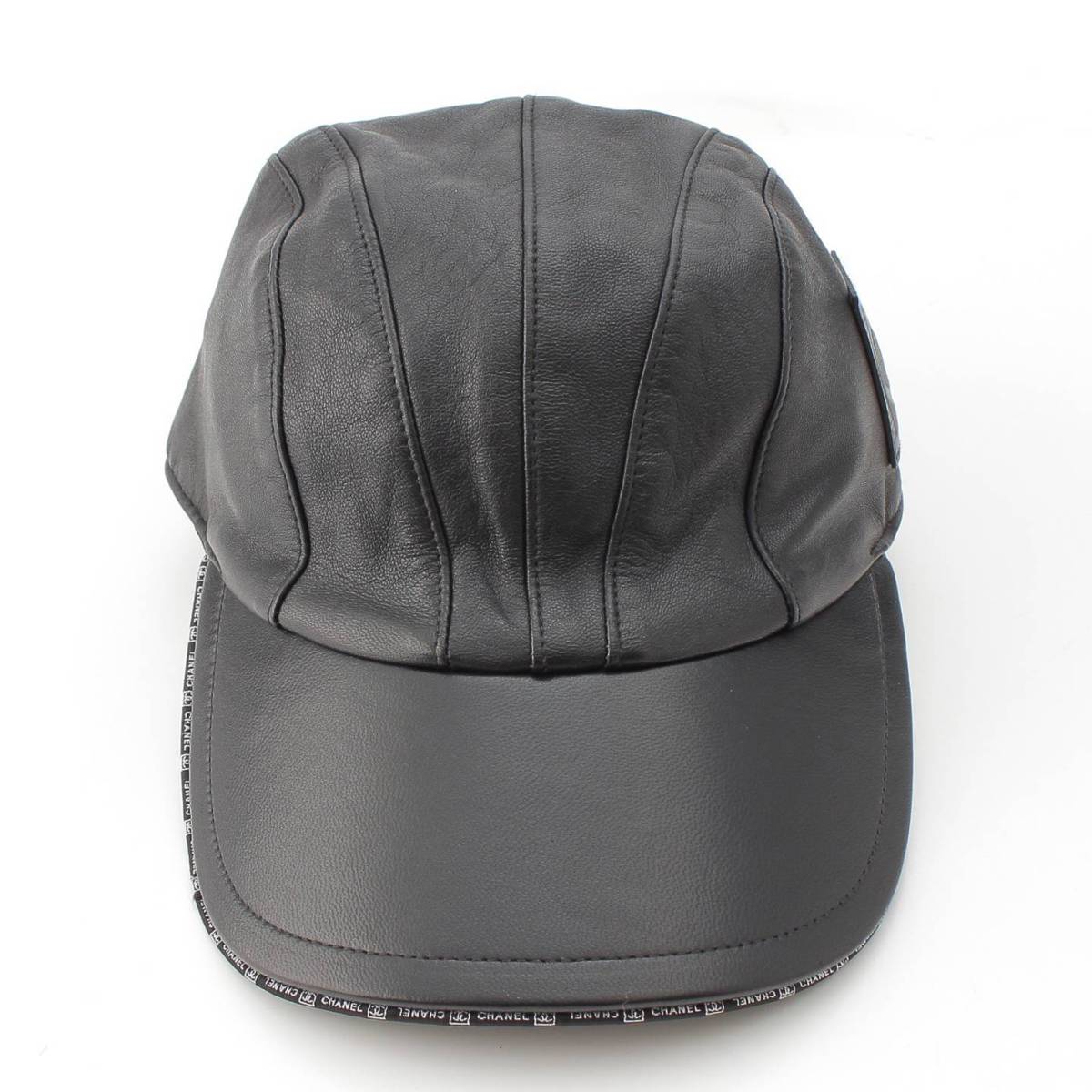 [Chanel] Chanel Sport Line COCO Mark Logo Leather Baseball Cap Black M [Used] [Authenticated and Guaranteed Authentic] 212590