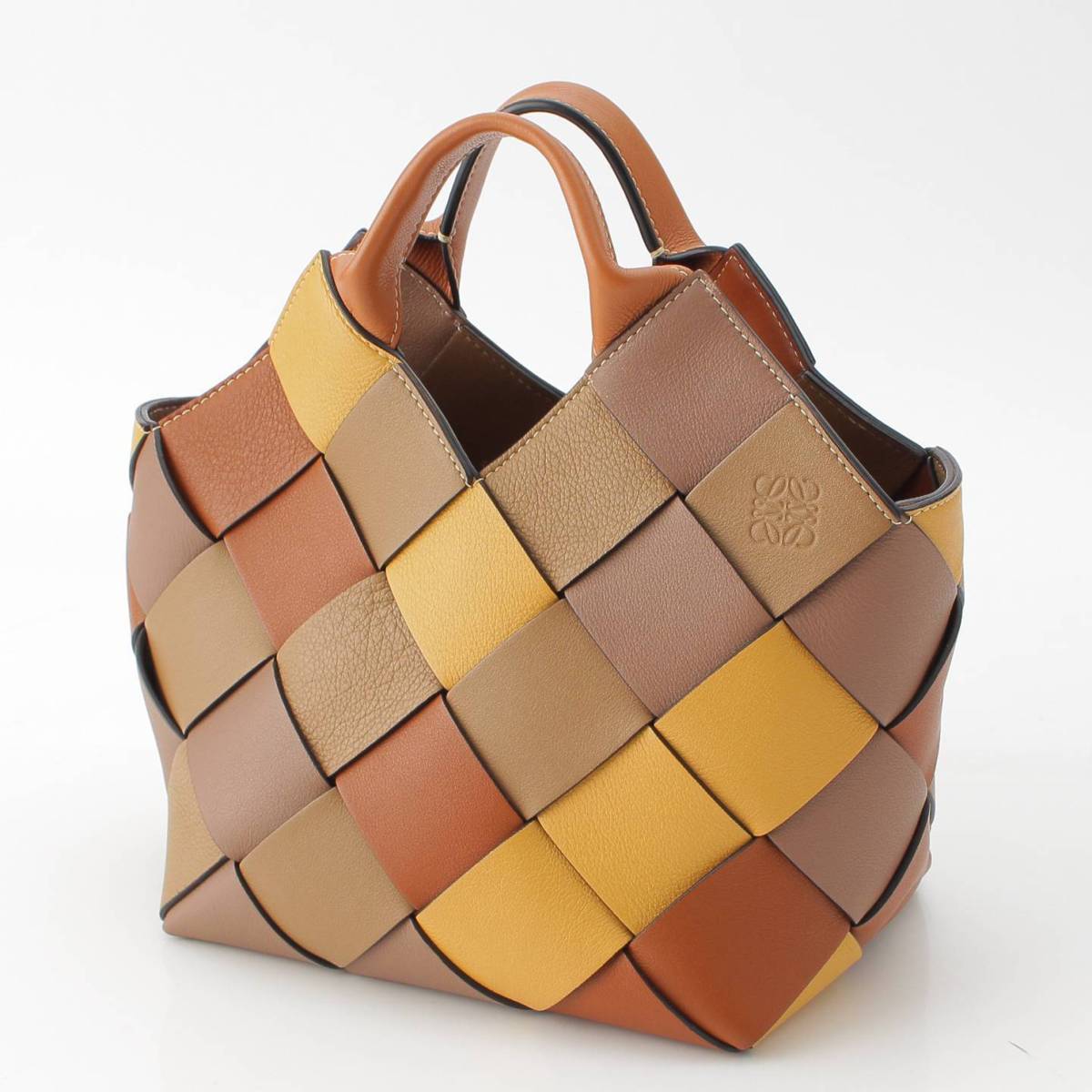 [Loewe] Loewe Woven Basket 2way Leather Handbag 101.88.K05 Brown Multicolor [Used] [Authenticated and Guaranteed Authentic] 212686