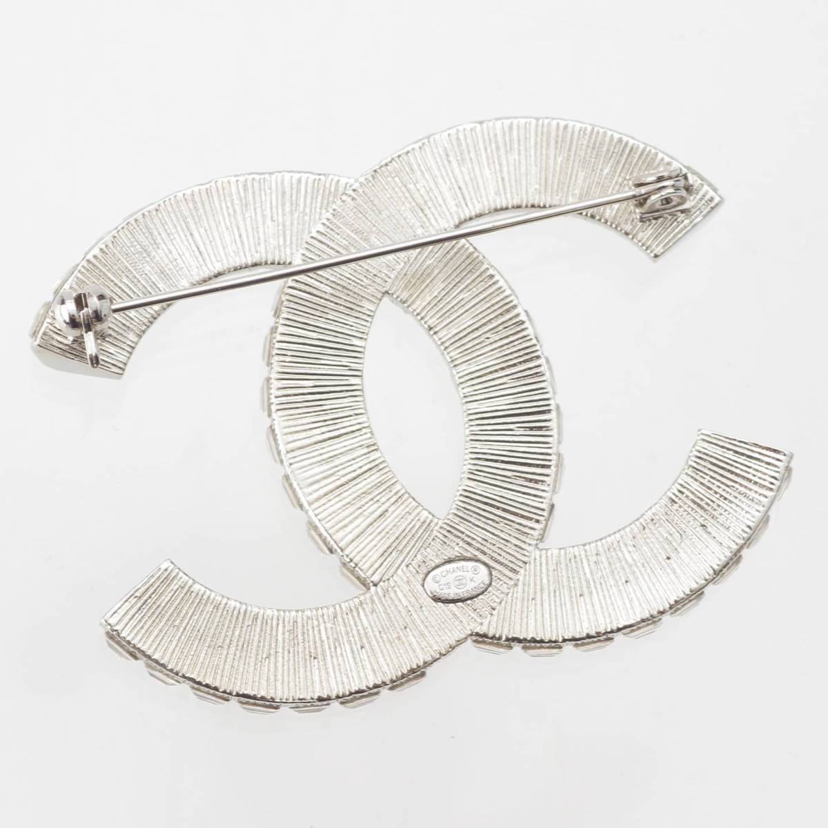 [Chanel] Chanel C19K Crystal COCO Mark Rhinestone Brooch A63085 Silver [Used] [Authenticated and Guaranteed Authentic] 212719