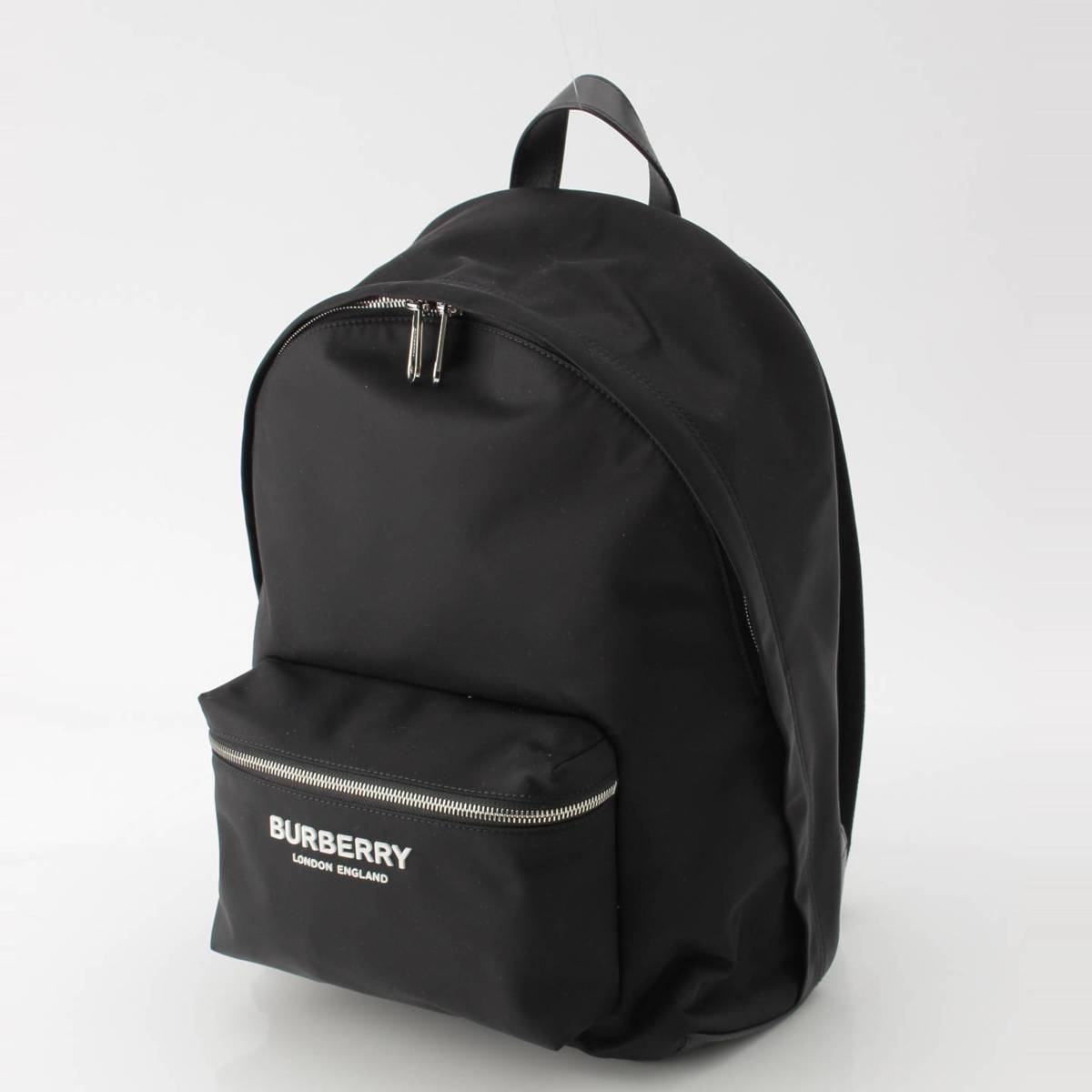 [Burberry] Burberry Logo Print Nylon x Leather Backpack 8063495 Black [Used] [Authenticated and Guaranteed Authentic] 212863